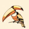 Vintage Sepia Toucan Sketch Paint By Numbers