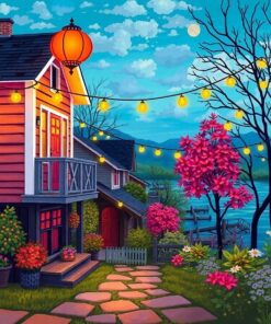 Vintage Shanty Evening Glow Paint By Numbers