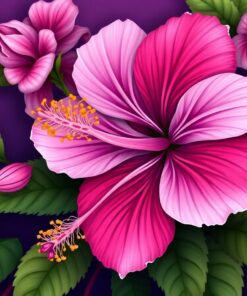 Vintage Silk Hibiscus Duchess Paint By Numbers