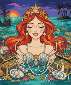 Vintage Siren Pearl Treasures Paint By Numbers
