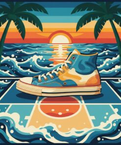Vintage Sneaker Ocean Court Paint By Numbers