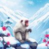 Vintage Snow Monkey Oasis Paint By Numbers