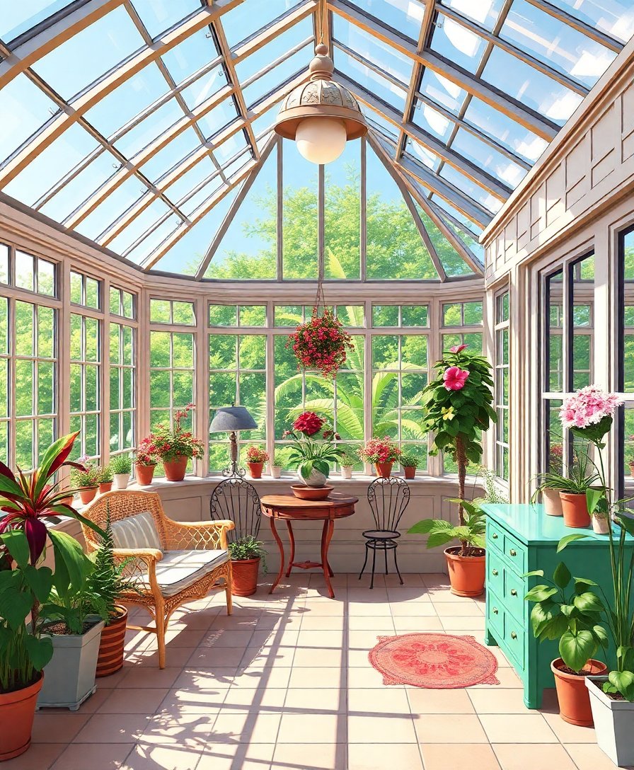 Vintage Solarium Art Studio Paint By Numbers - Nostalgic Kit completed