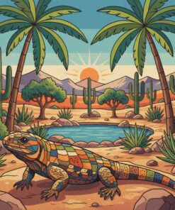 Vintage Sonoran Oasis Chuckwalla Paint By Numbers