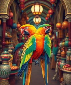 Exotic Parrots Paint Numbers