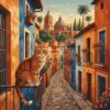 Vintage Spanish Street Cat Paint By Numbers