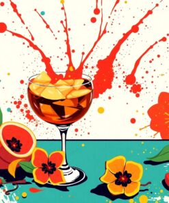 Vintage Spiced Rum Splash Paint By Numbers