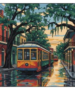 Vintage St Charles Trolley Paint By Numbers