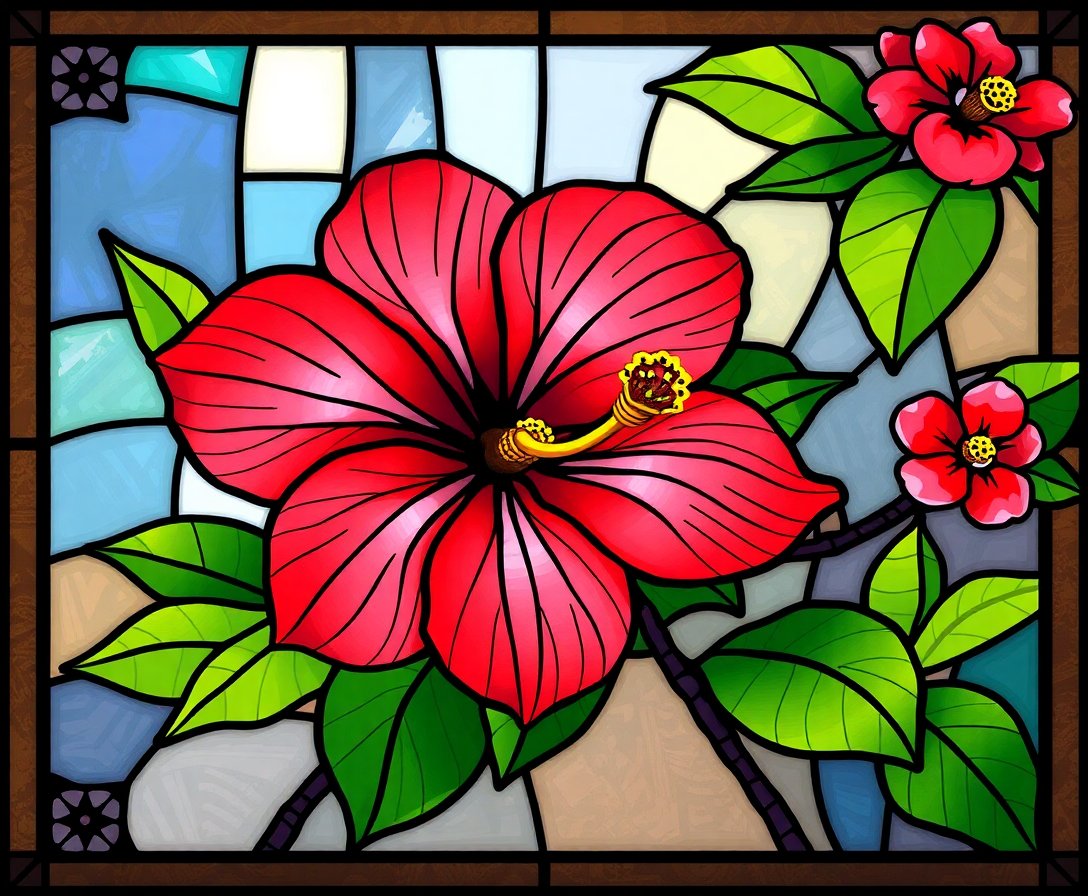 vintage-stained-glass-hibiscus-paint-by-numbers-kit