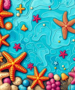Vintage Starfish Tide Pool Paint By Numbers