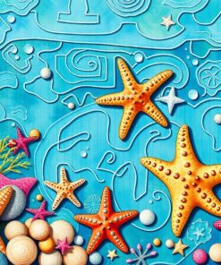 Vintage Starfish Tide Pool Paint By Numbers