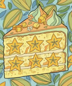 Vintage Starfruit Sponge Cake Paint By Numbers
