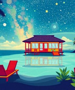 Lagoon Bungalow Paint Numbers