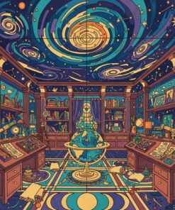 Vintage Starry Map Room Paint By Numbers