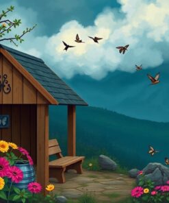 Vintage Stormy Swallowtail Shelter Paint By Numbers