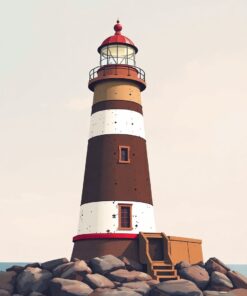 Striped Lighthouse Paint Numbers