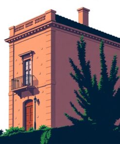 Vintage Stucco Frond Silhouette Paint By Numbers