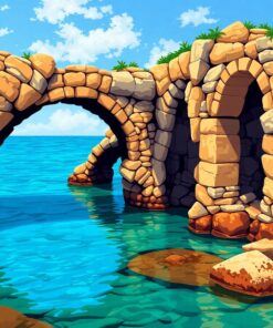 Vintage Submerged Stone Arches Paint By Numbers