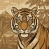 Vintage Sumatran Tiger Sketch Paint By Numbers