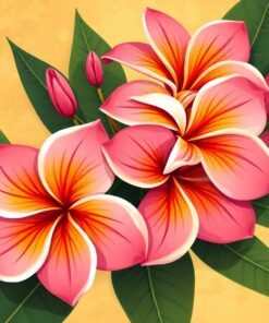 Vintage Sunbaked Earthy Plumeria Paint By Numbers