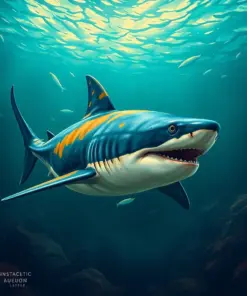 Vintage Sunken Galleon Sharks Paint By Numbers