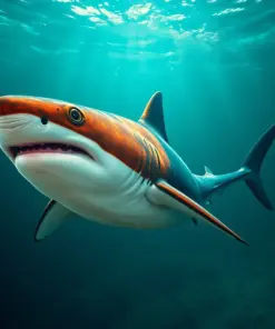 Vintage Sunken Galleon Sharks paint by numbers