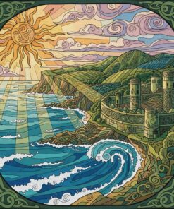 Vintage Sunlit Celtic Shores Paint By Numbers