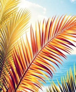 Vintage Sunlit Palm Fronds Paint By Numbers