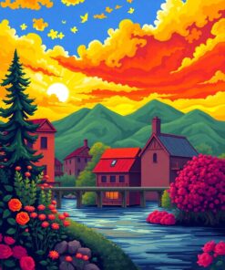 Red Bridge Paint Numbers