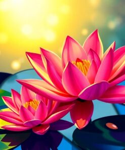 Vintage Sunlit Water Lily Paint By Numbers