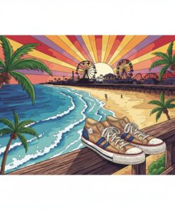 Vintage Sunset Boardwalk Kicks Paint By Numbers