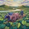Vintage Taro Field Oxen Paint By Numbers