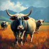 Vintage Taro Field Oxen Paint By Numbers