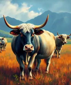 Vintage Taro Field Oxen Paint By Numbers