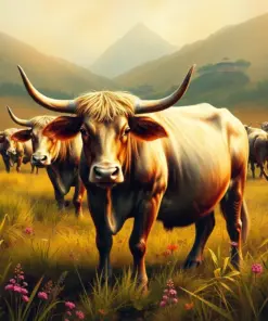 Vintage Taro Field Oxen Paint By Numbers