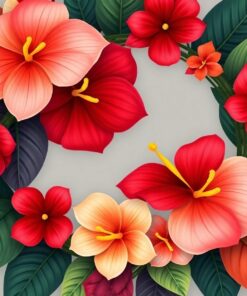 Vintage Teak Anthurium Wreath Paint By Numbers