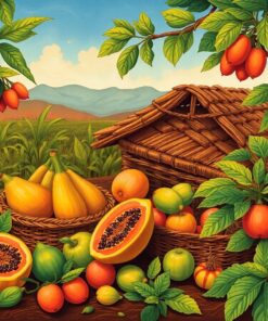 Vintage Teak Papaya Harvest Paint By Numbers