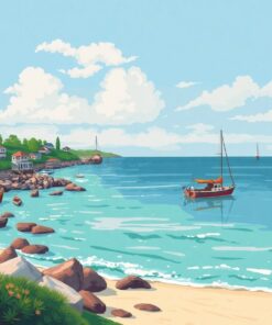 Vintage Teak Shoreline Paint By Numbers