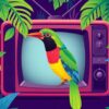 Vintage Television Jungle Bird Paint By Numbers