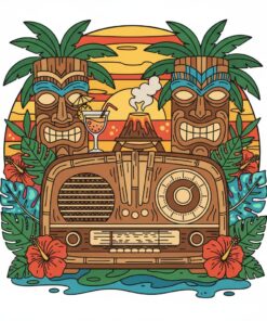 Vintage Tiki Lounge Radio Paint By Numbers