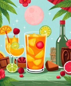 Vintage Tiki Rum Sweets Paint By Numbers