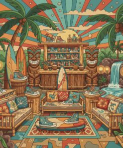 Vintage Tiki Sneaker Lounge Paint By Numbers