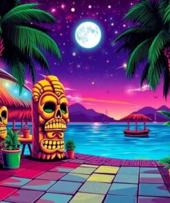 Vintage Tiki Vinyl Glow Paint By Numbers