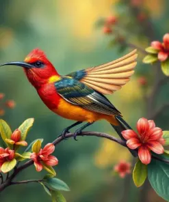 Vintage Torch Ginger Sunbird Paint By Numbers