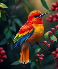 Vintage Torch Ginger Sunbird paint by numbers