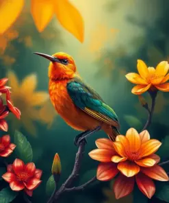 Vintage Torch Ginger Sunbird Paint By Numbers