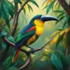 Vintage Toucanet Monsoon Refuge paint by numbers