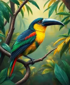 Vintage Toucanet Monsoon Refuge paint by numbers