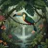 Vintage Toucanet Monsoon Refuge paint by numbers