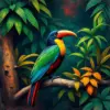 Vintage Toucanet Monsoon Refuge paint by numbers